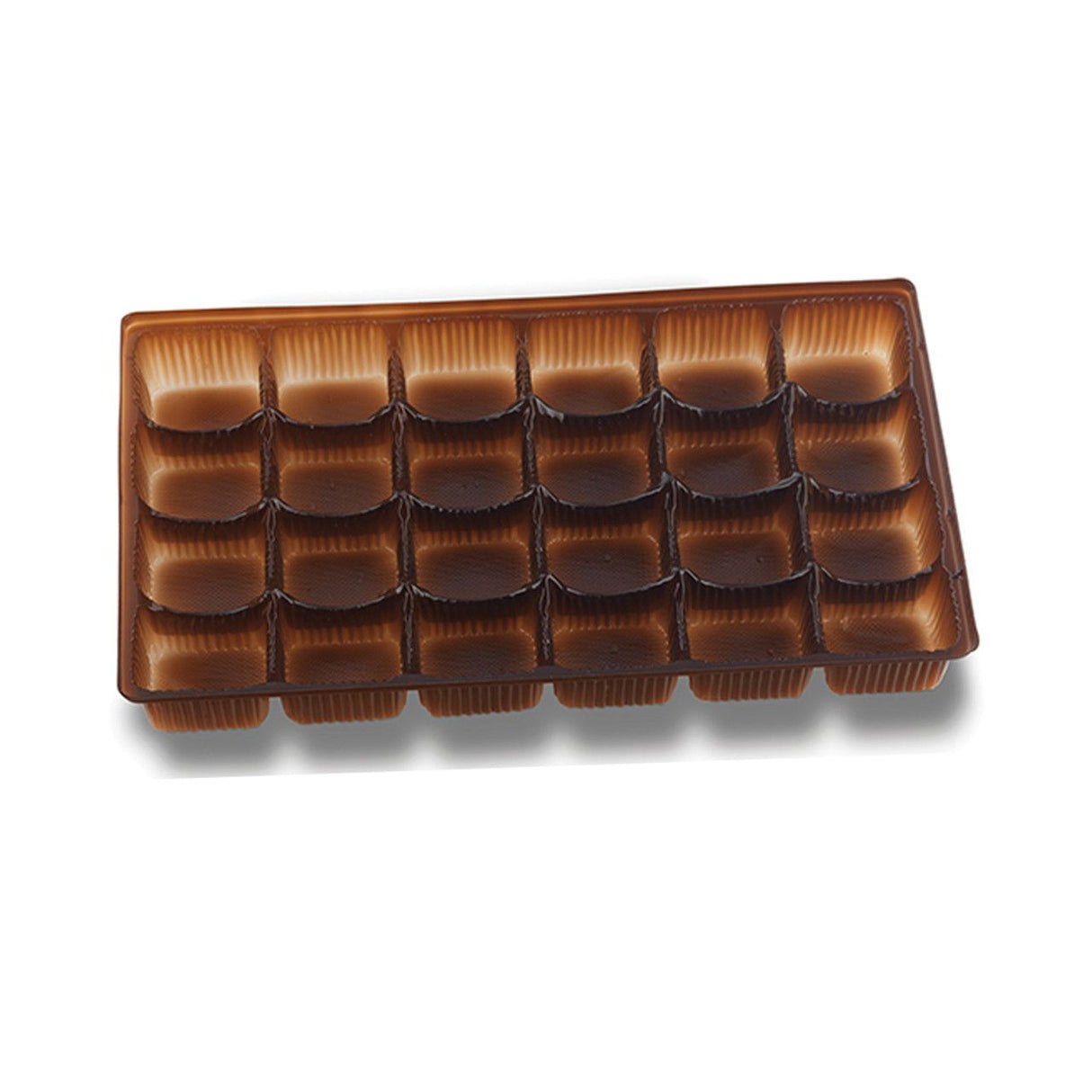 Brown - Ballo Candy Tray - (1 lb) 9-11/16 x 5-3/4 x 1" - 24 Cavity