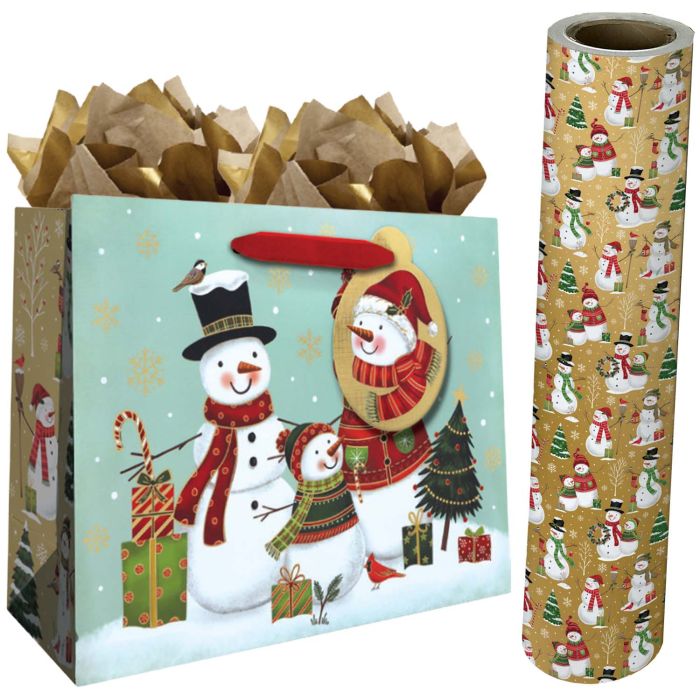 Snowman Family Gift Bags & Wrapping Paper