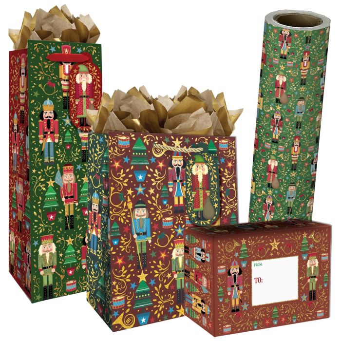 Sparkling Nutcracker Gift Bags, Wrapping Paper, & Mailers