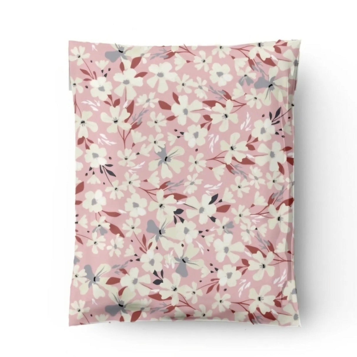 Spring Pink White Flower Poly Mailers Size 7.5x10.5 Shipping Bags