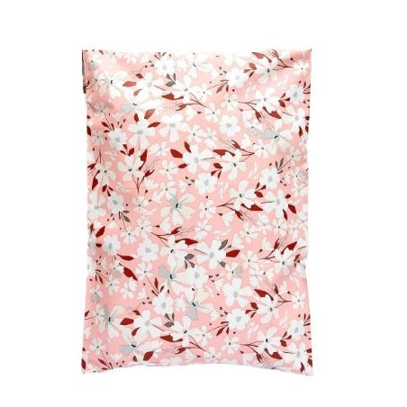 Spring Pink White Flower Poly Mailers Size 7.5x10.5 Shipping Bags