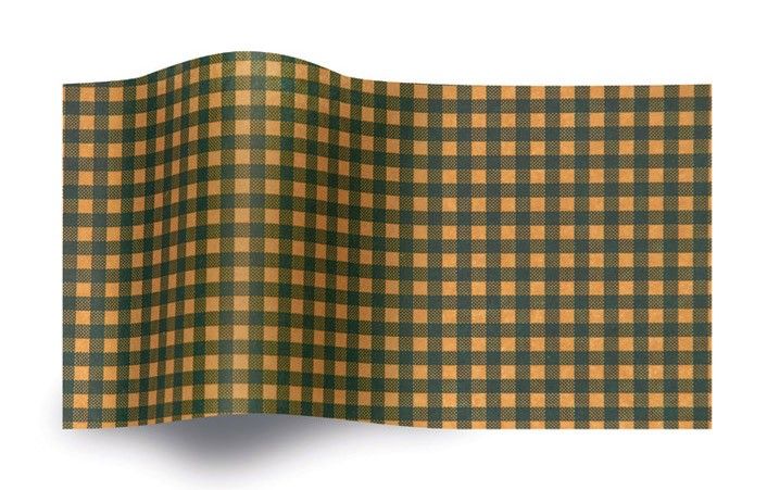 Green Kraft Gingham - Tissue - Ream - 20 x 30"