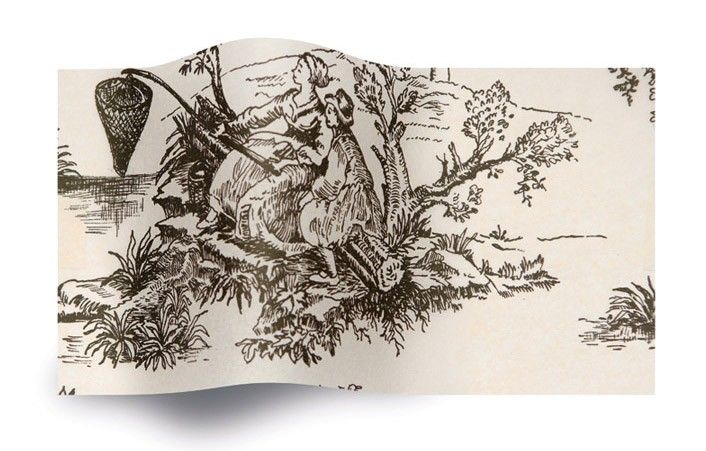 Toile Black On Oatmeal - Tissue - Ream - 20 x 30"