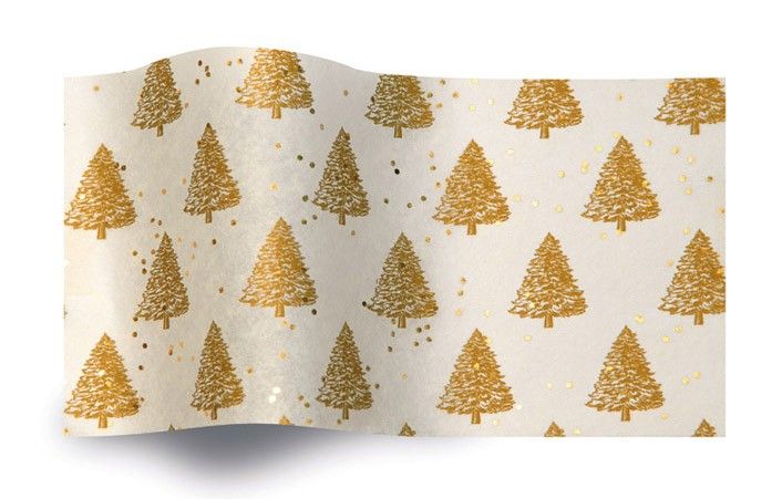 Gemstones Gold Pearl Trees - Tissue - Ream - 20 x 30"