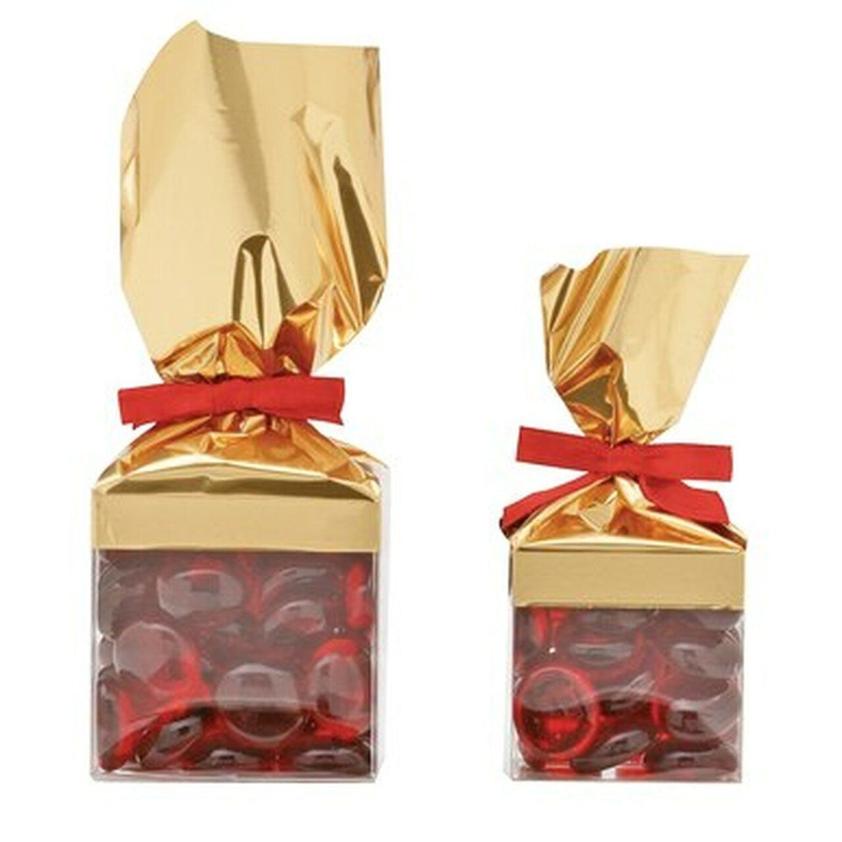 Clear / Gold Foil Top Candy Box - (Cube) 2 x 2 x 2"