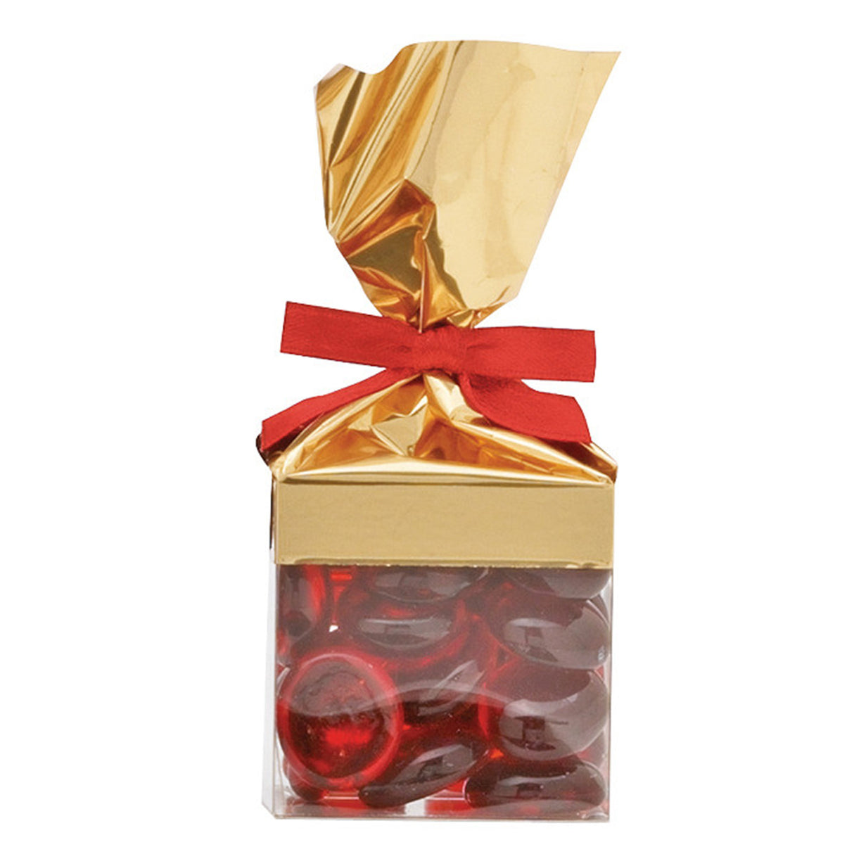 Clear / Gold Foil Top Candy Box - (Cube) 2 x 2 x 2"