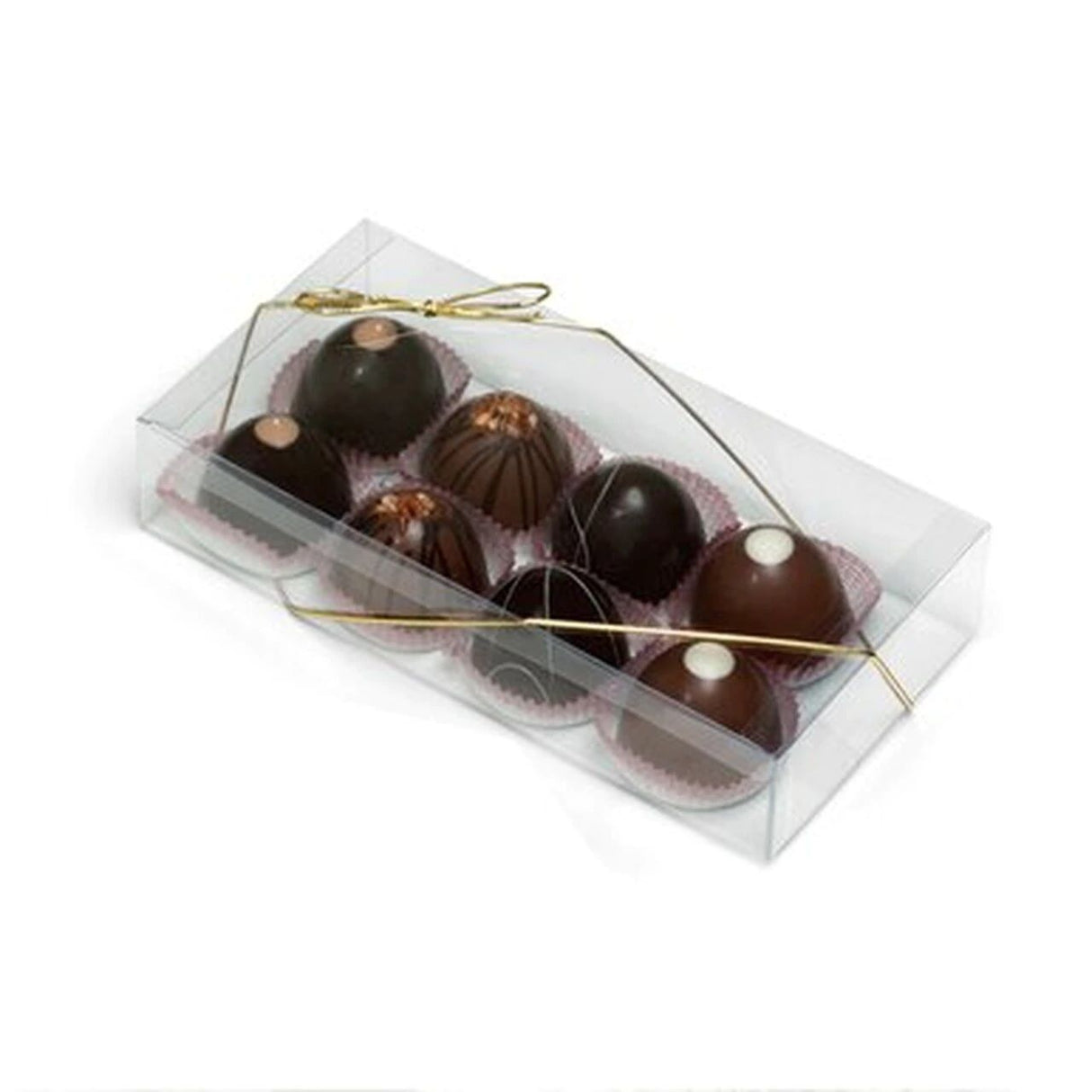 Clear - Clear Truffle Box - (Large - 8 Pc.) 8-1/2 x 4-1/4 x 1-5/8"