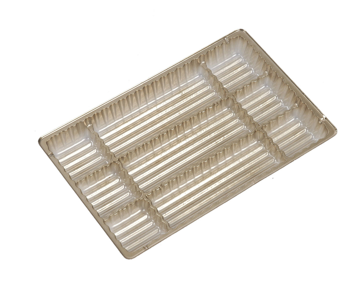 Gold - Candy Tray - (1/2 lb & 1 lb) 8-1/8 x 5-1/4" (Use two trays for 1 lb box)