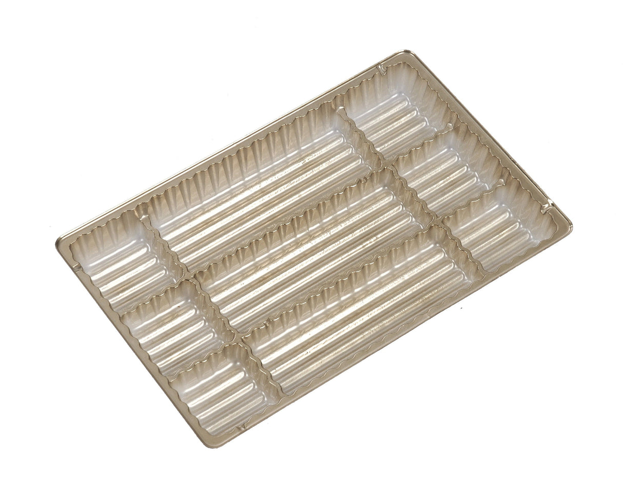 Gold - Candy Tray - (1/2 lb & 1 lb) 8-1/8 x 5-1/4" (Use two trays for 1 lb box)