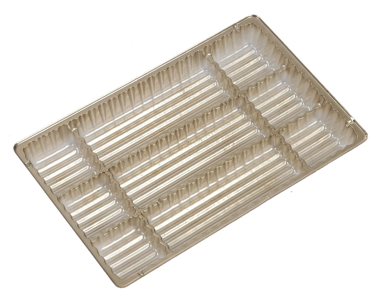 Gold - Candy Tray - (1/2 lb & 1 lb) 8-1/8 x 5-1/4" (Use two trays for 1 lb box)