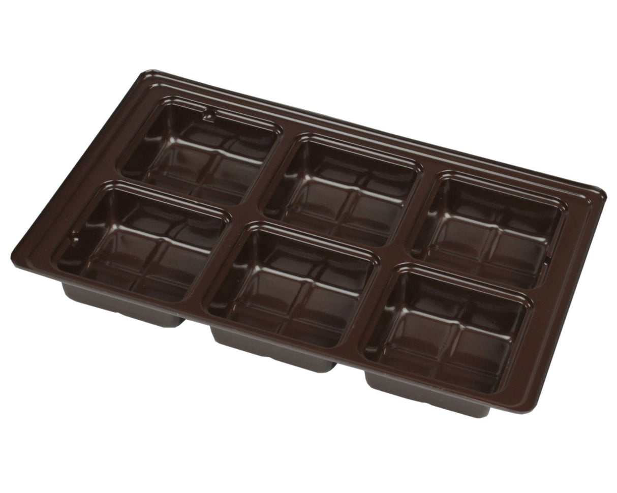 Brown - Candy Tray - (1/2 lb & 1 lb) 8-1/8 x 5-1/4" (Use two trays for 1 lb box)