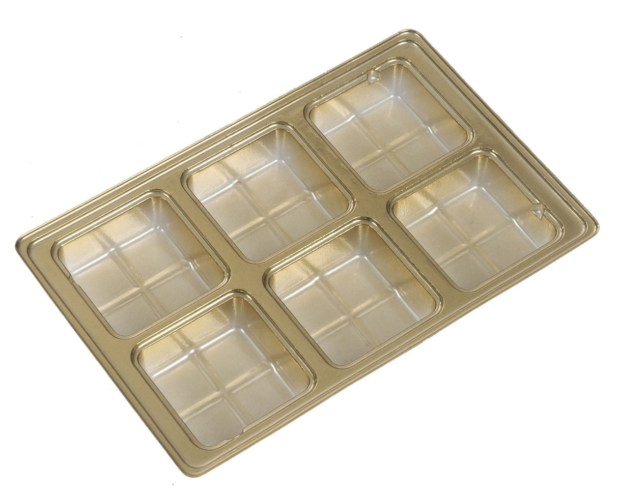 Gold - Candy Tray - (1/2 lb & 1 lb) 8-1/8 x 5-1/4" (Use two trays for 1 lb box)