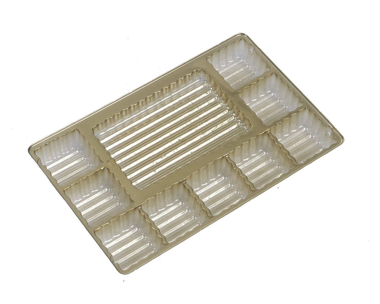 Gold - Candy Tray - (1/2 lb & 1 lb) 8-1/8 x 5-1/4" (Use two trays for 1 lb box)