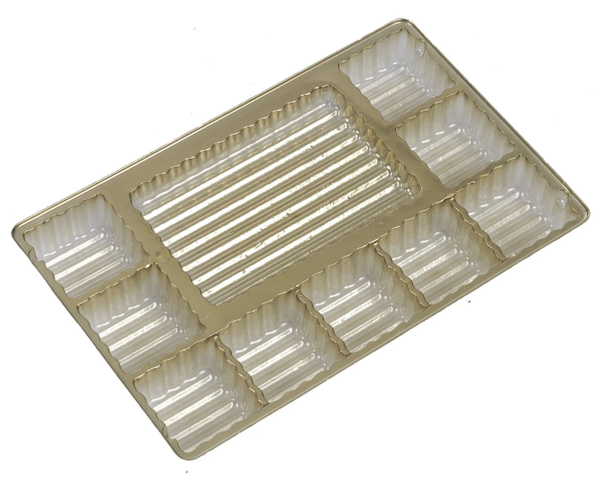 Gold - Candy Tray - (1/2 lb & 1 lb) 8-1/8 x 5-1/4" (Use two trays for 1 lb box)