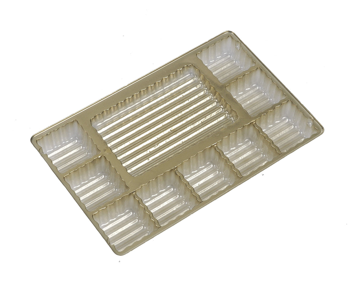 Gold - Candy Tray - (1/2 lb & 1 lb) 8-1/8 x 5-1/4" (Use two trays for 1 lb box)