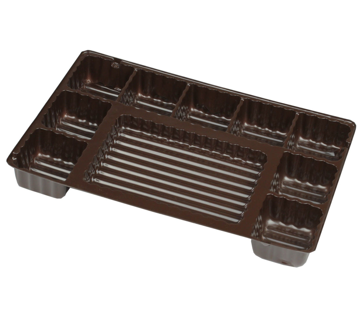 Brown - Candy Tray - (1/2 lb & 1 lb) 8-1/8 x 5-1/4" (Use two trays for 1 lb box)