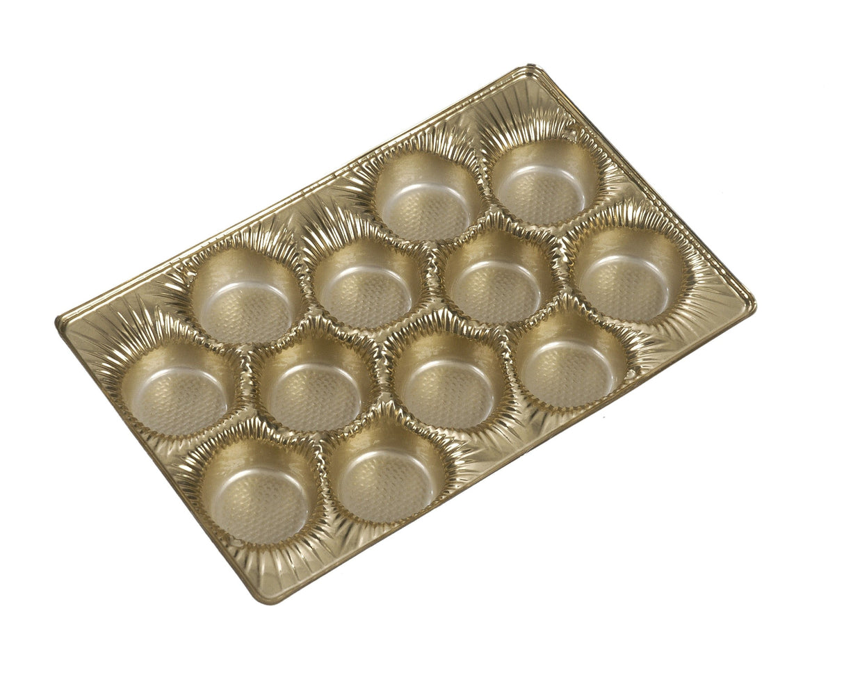 Gold - Candy Tray - (1/2 lb & 1 lb) 8-1/8 x 5-1/4" (Use two trays for 1 lb box)