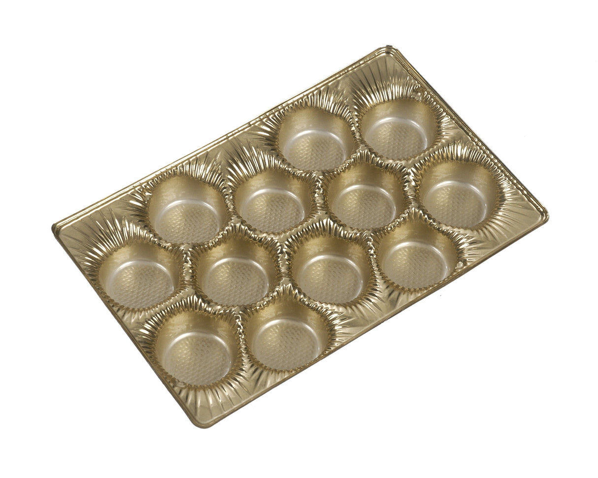 Gold - Candy Tray - (1/2 lb & 1 lb) 8-1/8 x 5-1/4" (Use two trays for 1 lb box)
