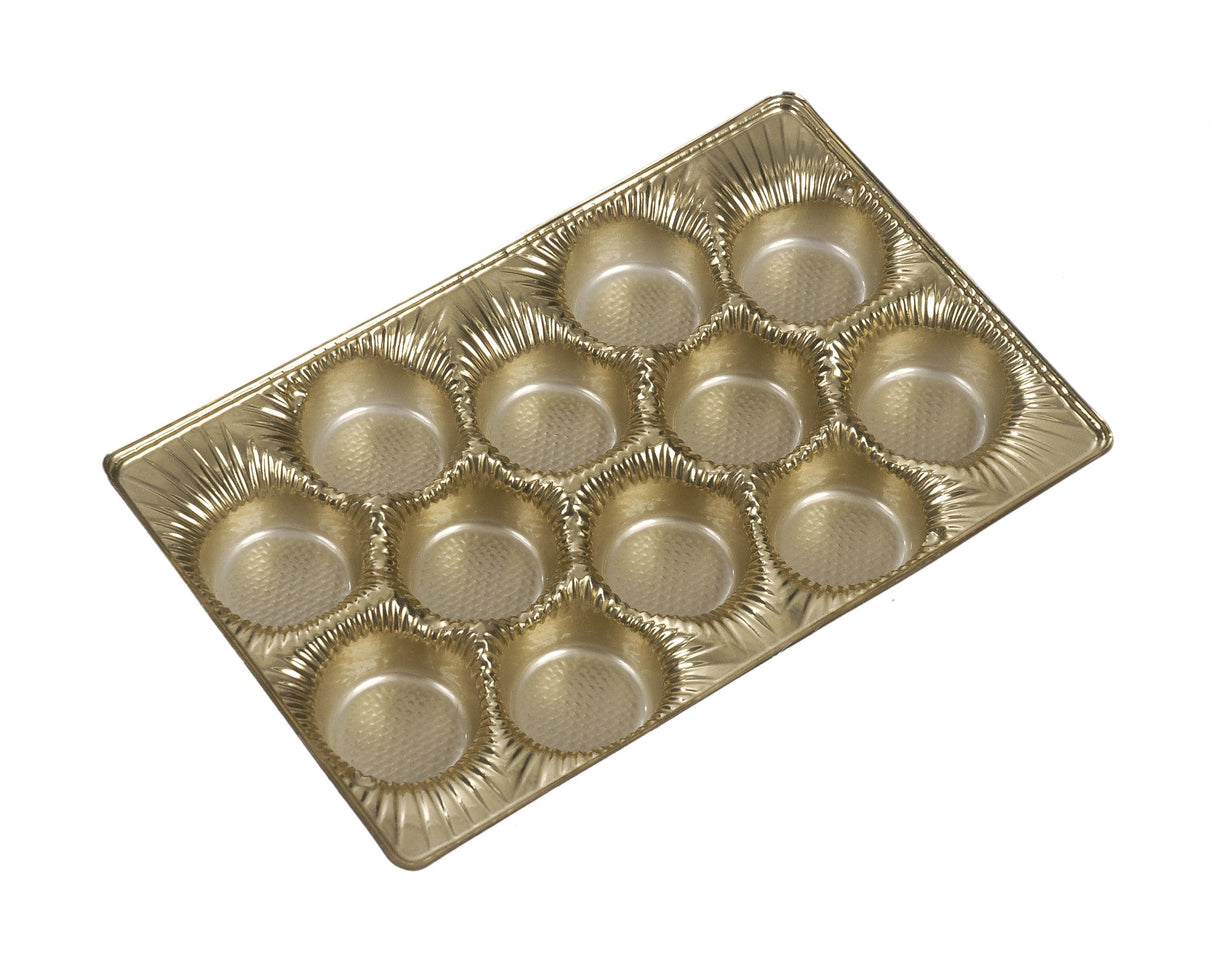 Gold - Candy Tray - (1/2 lb & 1 lb) 8-1/8 x 5-1/4" (Use two trays for 1 lb box)