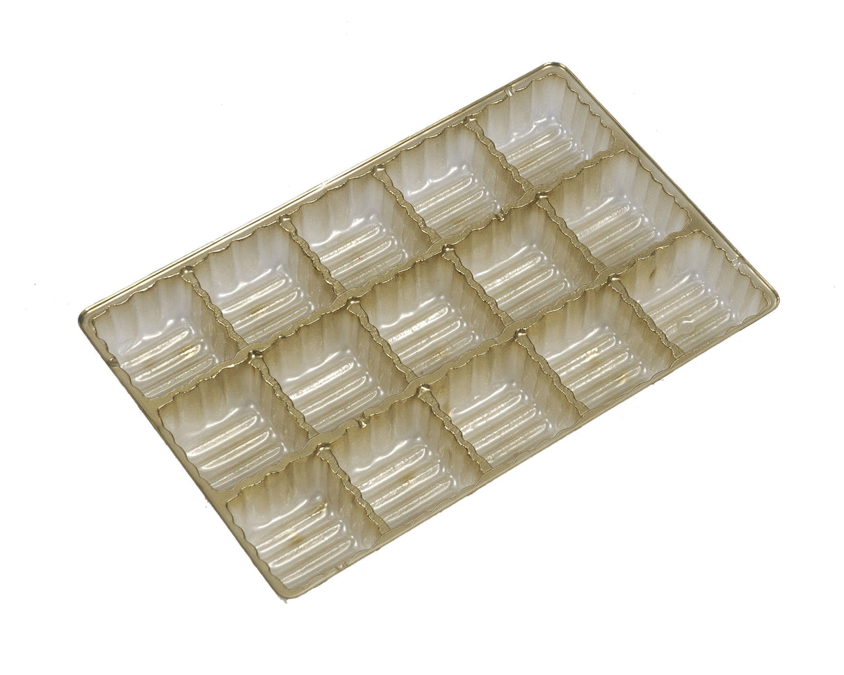 Gold - Candy Tray - (1/2 lb & 1 lb) 8-1/8 x 5-1/4" (Use two trays for 1 lb box)