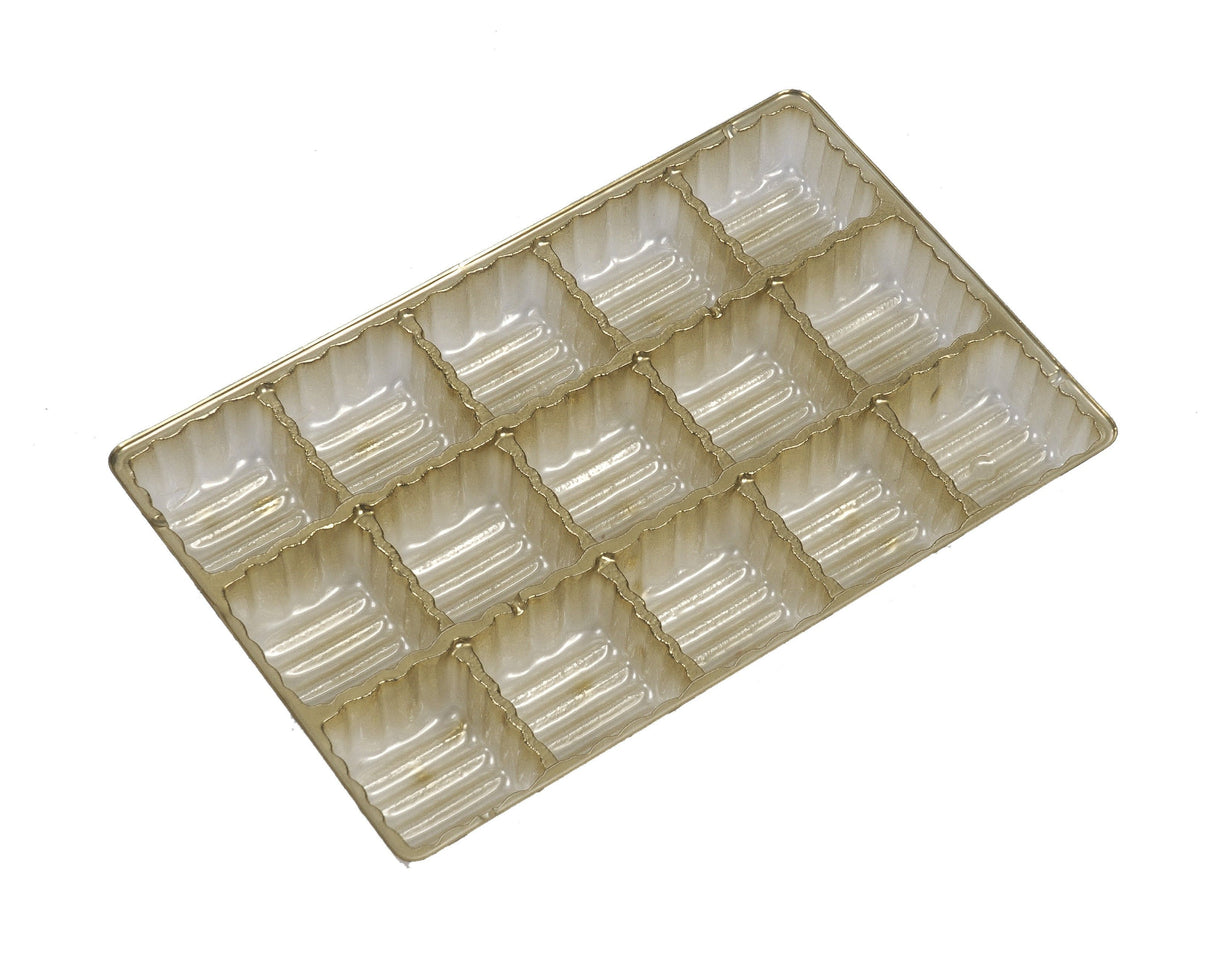 Gold - Candy Tray - (1/2 lb & 1 lb) 8-1/8 x 5-1/4" (Use two trays for 1 lb box)