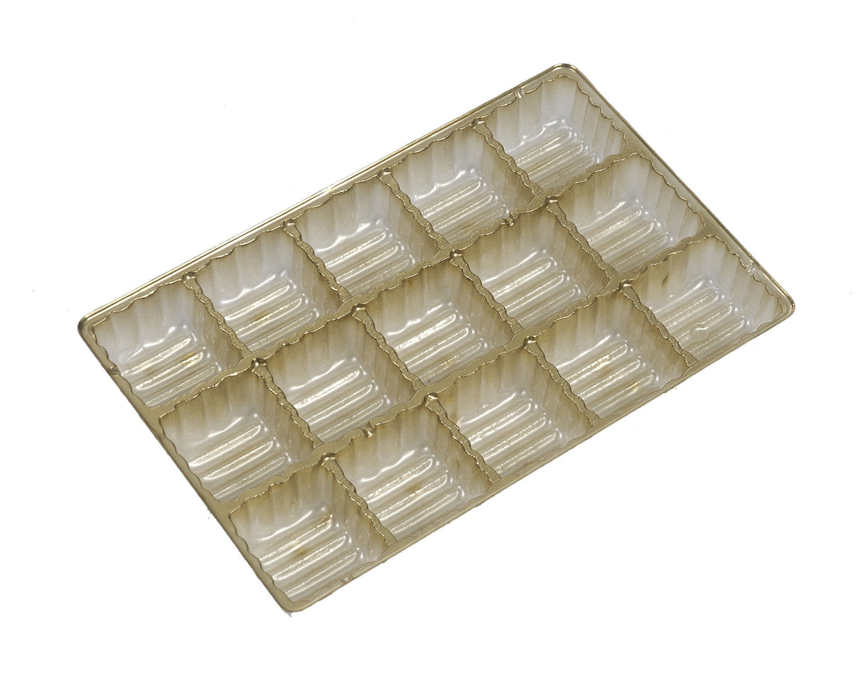 Gold - Candy Tray - (1/2 lb & 1 lb) 8-1/8 x 5-1/4" (Use two trays for 1 lb box)