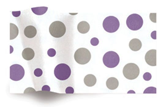Dots Purple & Gray - Tissue - Ream - 20 x 30"