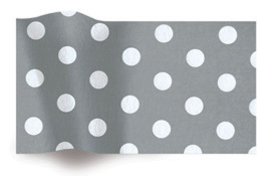 White Dots on Gray - Tissue - Ream - 20 x 30"