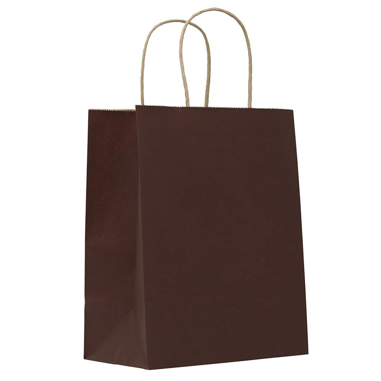 Matte Kraft Chocolate - Matte Shopping Bags - 8 x 4-3/4 x 10-3/8"