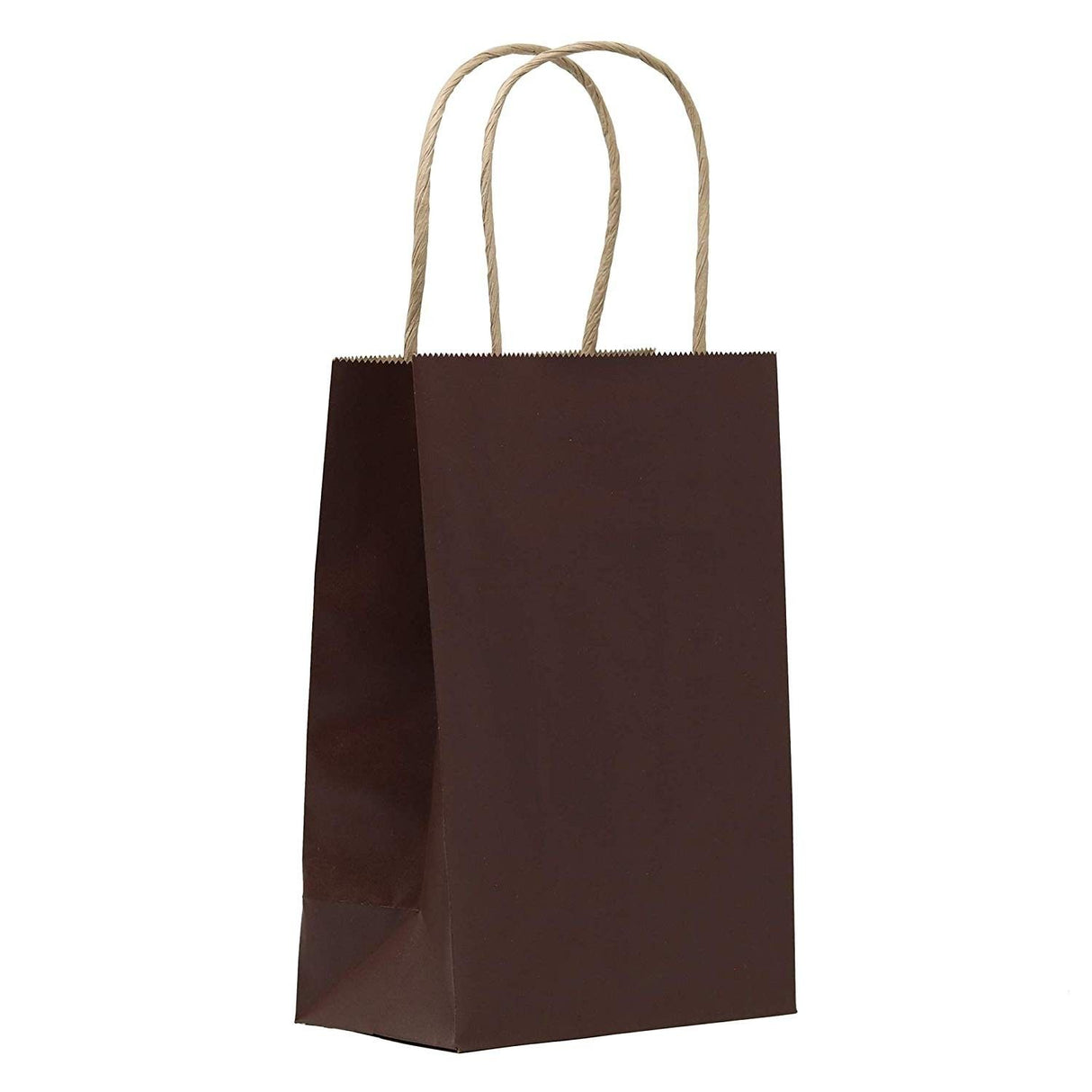 Matte Kraft Chocolate - Matte Shopping Bags - 5-1/4 x 3-1/4 x 8-3/8"