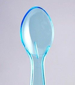 Blue - Transparent Taster Spoon - 3 (Handle) x 13/16" (Width)