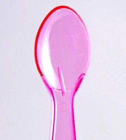 Pink - Transparent Taster Spoon - 3 (Handle) x 13/16" (Width)