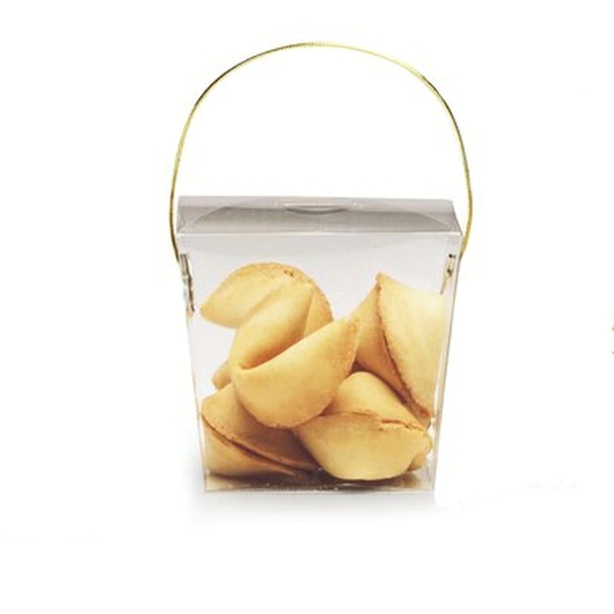 Clear - Clear Take-out Box (Gold Handle) - (Medium) 2-7/8 x 2-3/8 x 3-1/4"