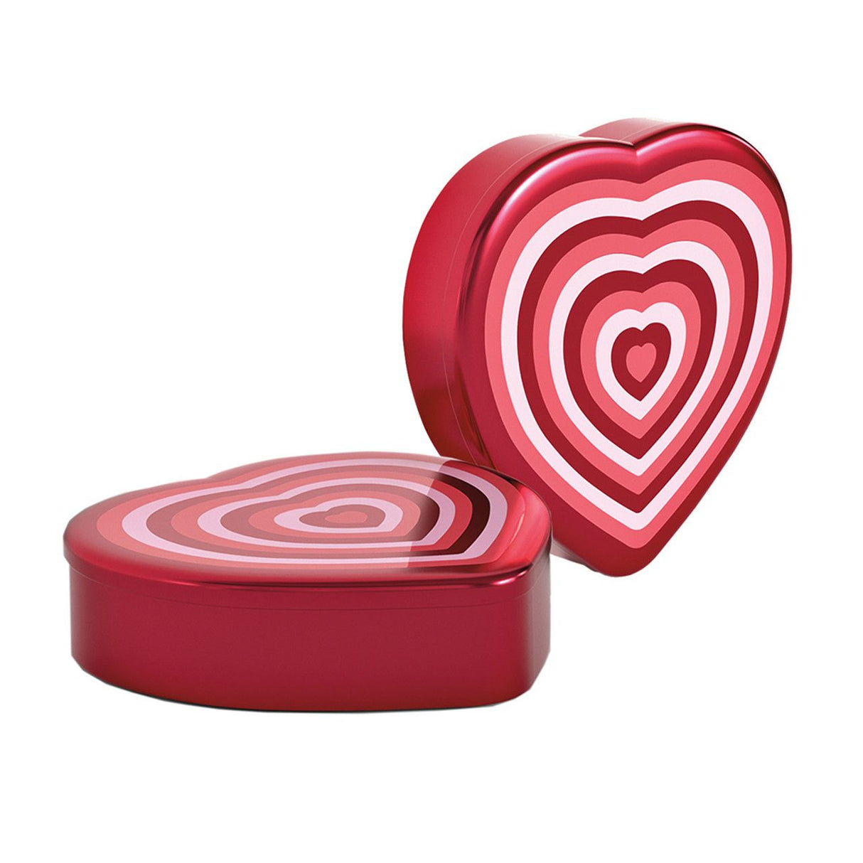 Concentric Striped - Heart Tin - (1/2 lb) 6-3/8 x 5-1/2 x 1-1/8"
