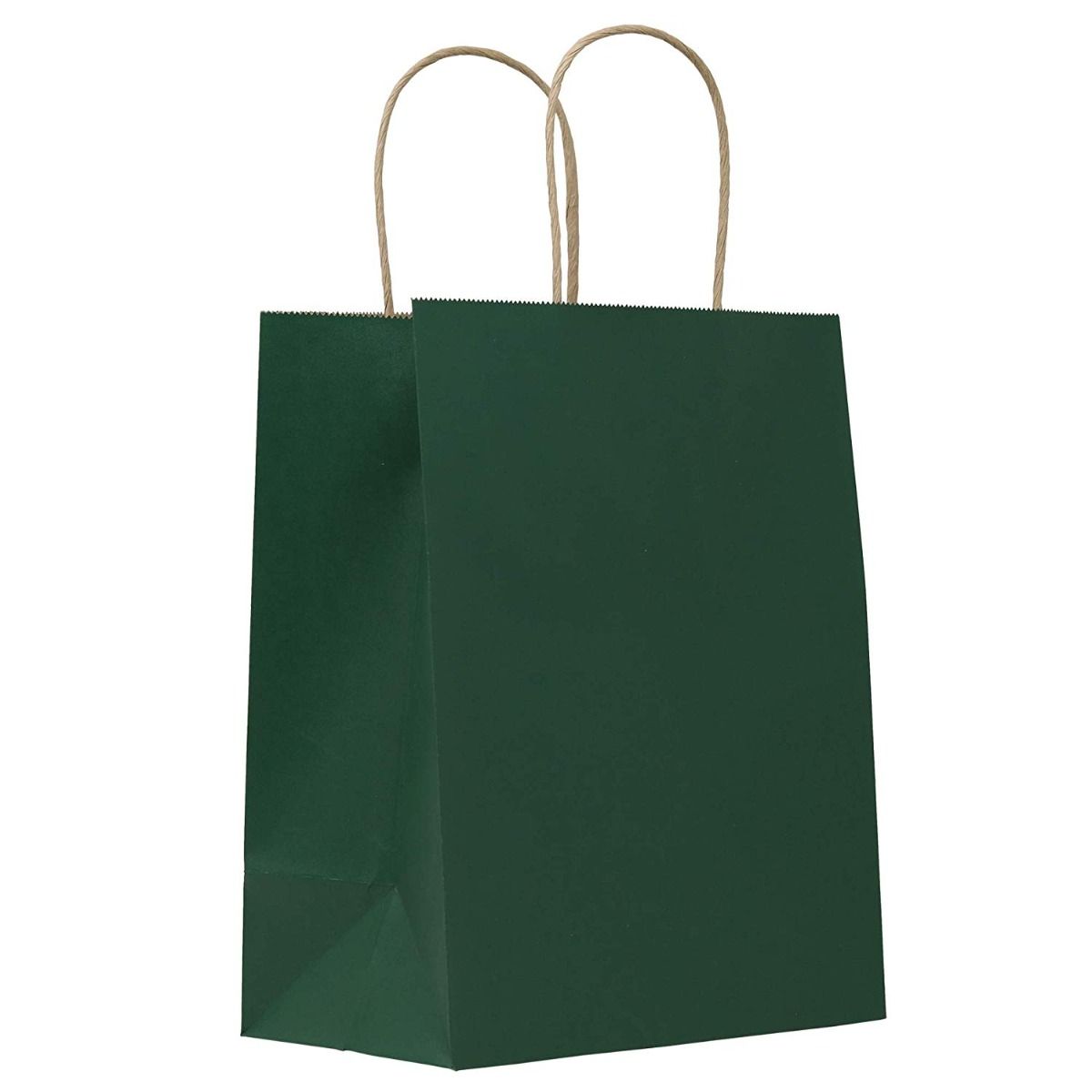 Matte Kraft Hunter Green - Matte Shopping Bags - 8 x 4-3/4 x 10-3/8"