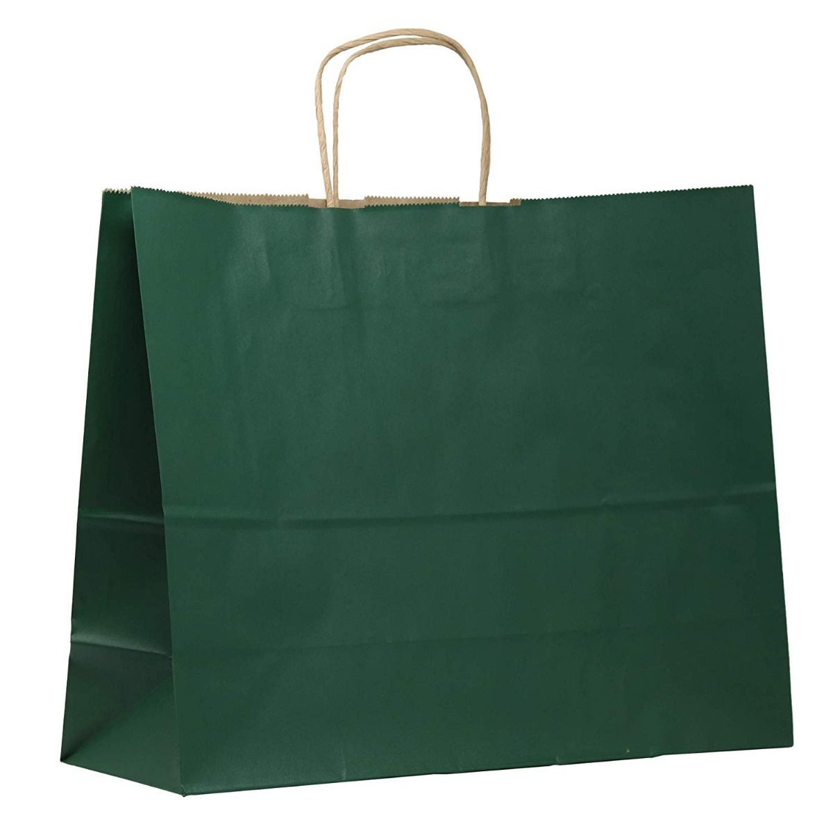 Matte Kraft Hunter Green - Matte Shopping Bags - 16 x 6 x 12-3/8"