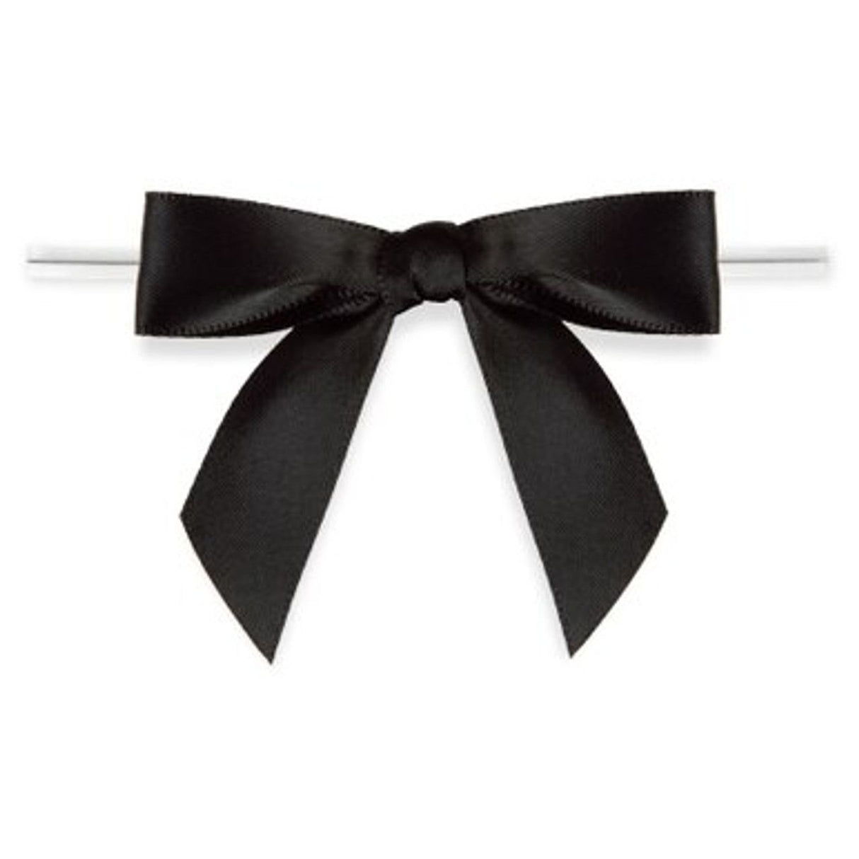 Black - Bow with Twist Tie - 2-3/4" Width Bow - 4" Twist Tie