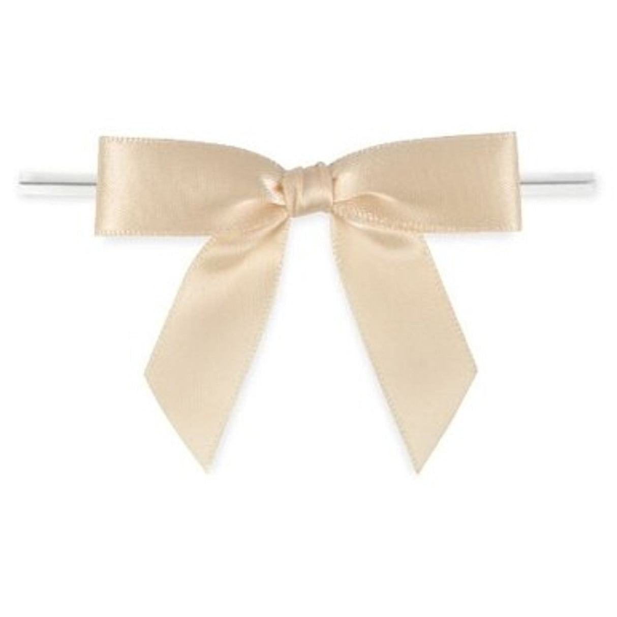 Cream - Bow with Twist Tie - 2-3/4" Width Bow - 4" Twist Tie