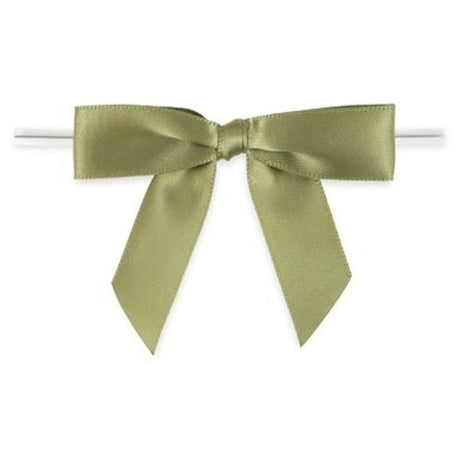 Moss - Bow with Twist Tie - 2-3/4" Width Bow - 4" Twist Tie