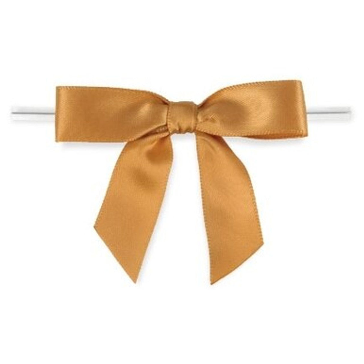Old Gold - Bow with Twist Tie - 2-3/4" Width Bow - 4" Twist Tie