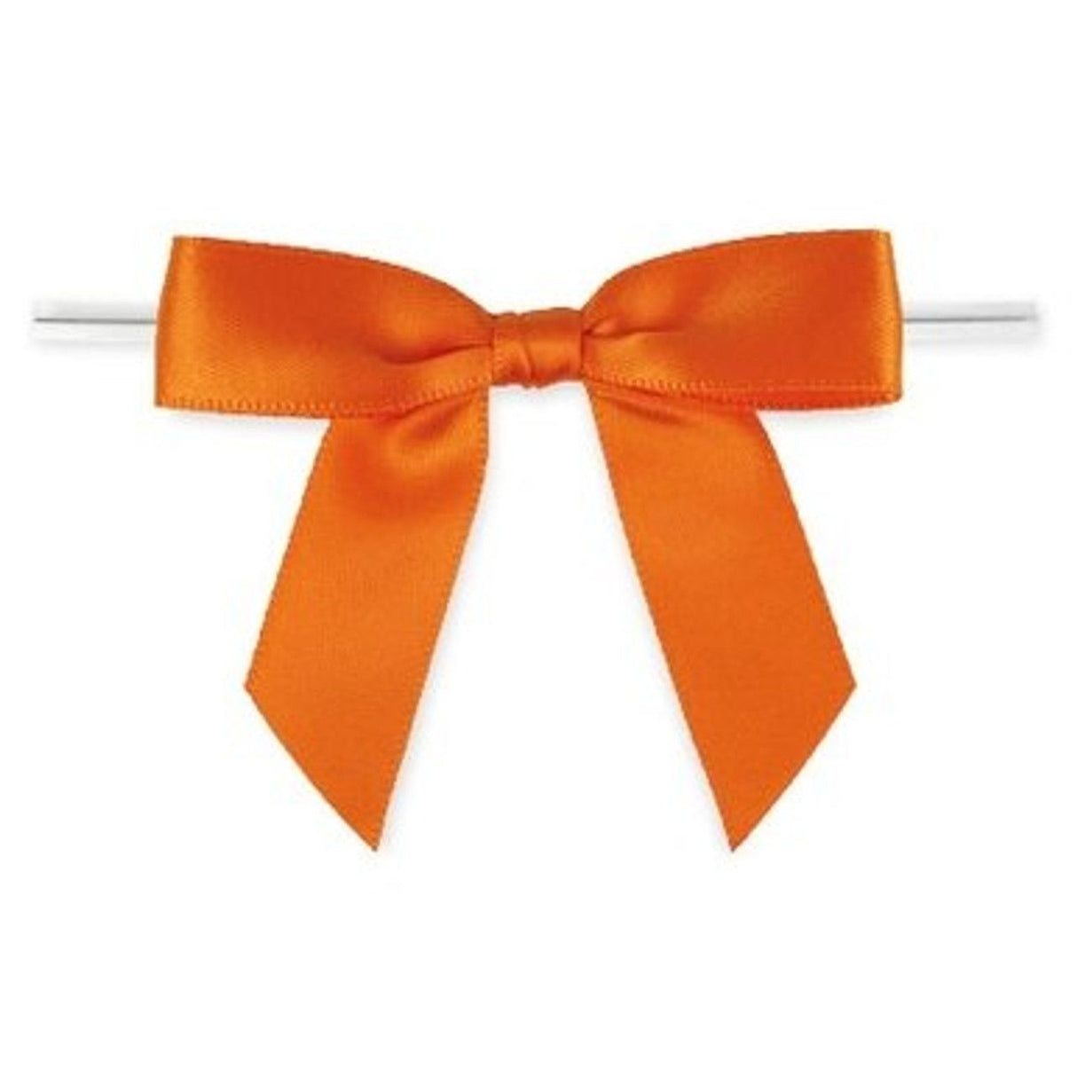 Orange - Bow with Twist Tie - 2-3/4" Width Bow - 4" Twist Tie