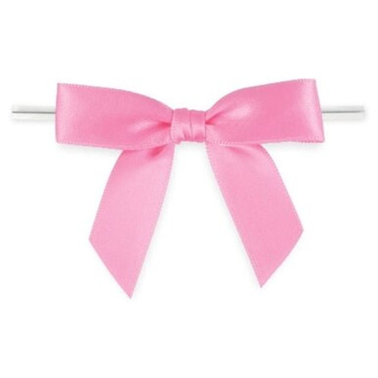 Pink - Bow with Twist Tie - 2-3/4" Width Bow - 4" Twist Tie