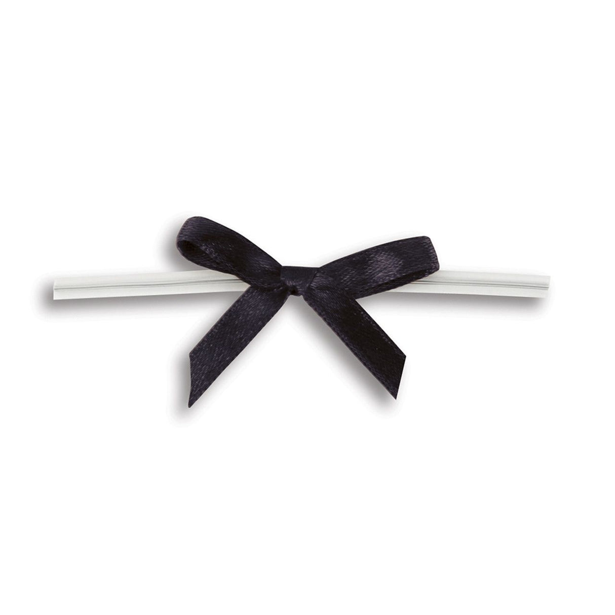 Black - Bow with Twist Tie - 1-5/8" Width Bow - 3" Twist Tie