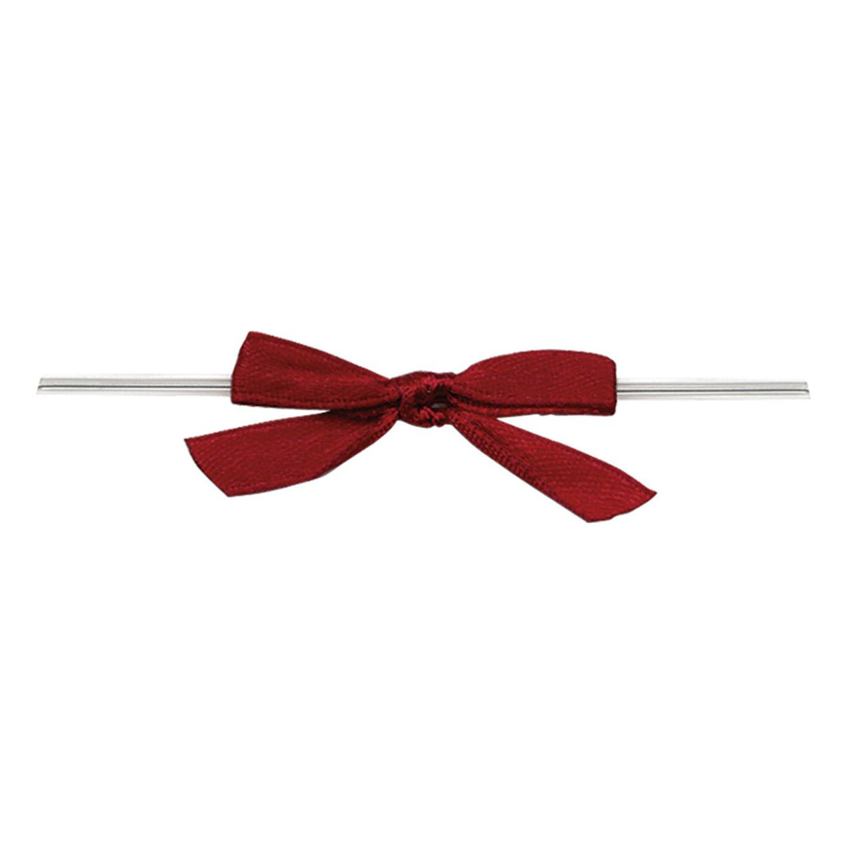 Burgundy - Bow with Twist Tie - 1-5/8" Width Bow - 3" Twist Tie
