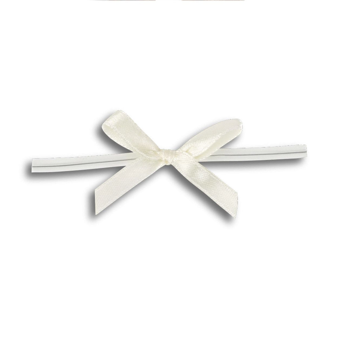 Cream - Bow with Twist Tie - 1-5/8" Width Bow - 3" Twist Tie