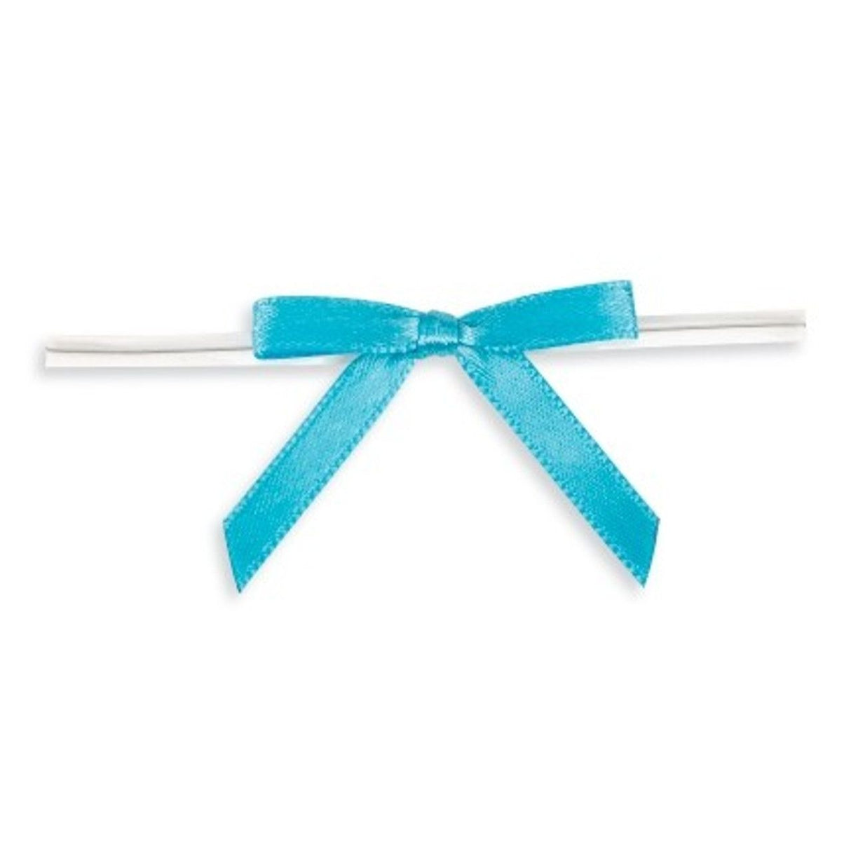 Island Blue - Bow with Twist Tie - 1-5/8" Width Bow - 3" Twist Tie