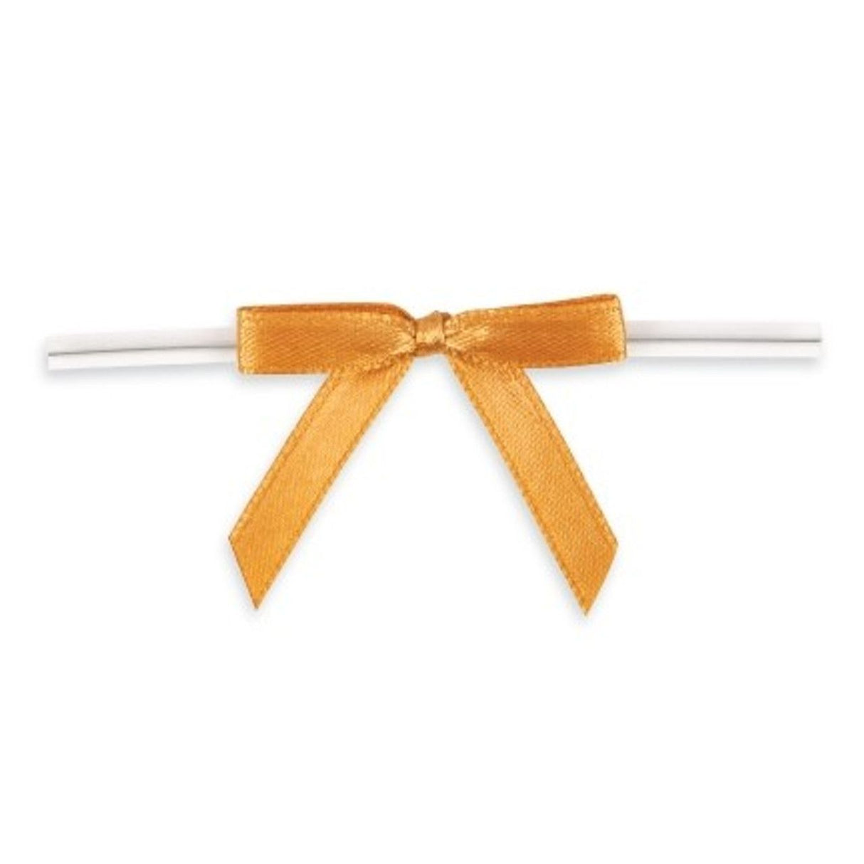 Old Gold - Bow with Twist Tie - 1-5/8" Width Bow - 3" Twist Tie
