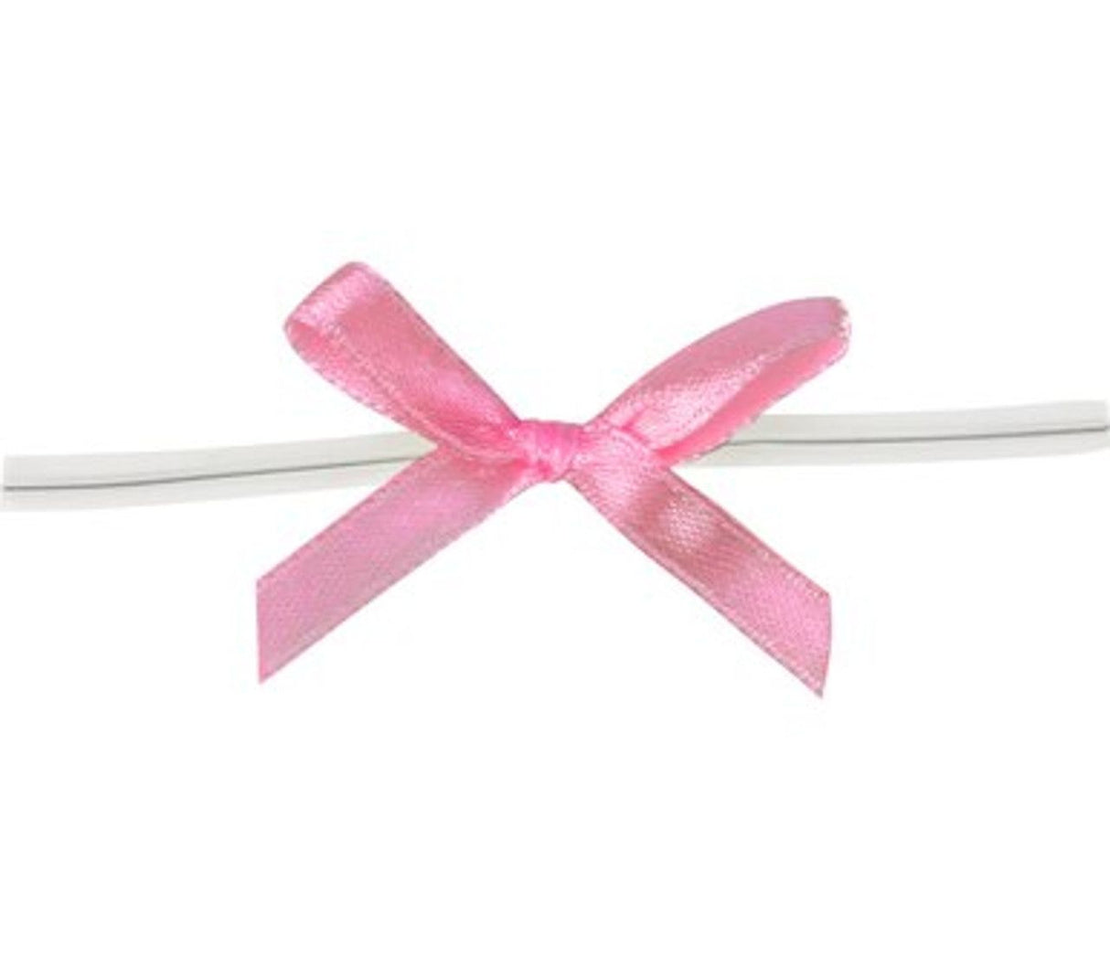 Pink - Bow with Twist Tie - 1-5/8" Width Bow - 3" Twist Tie