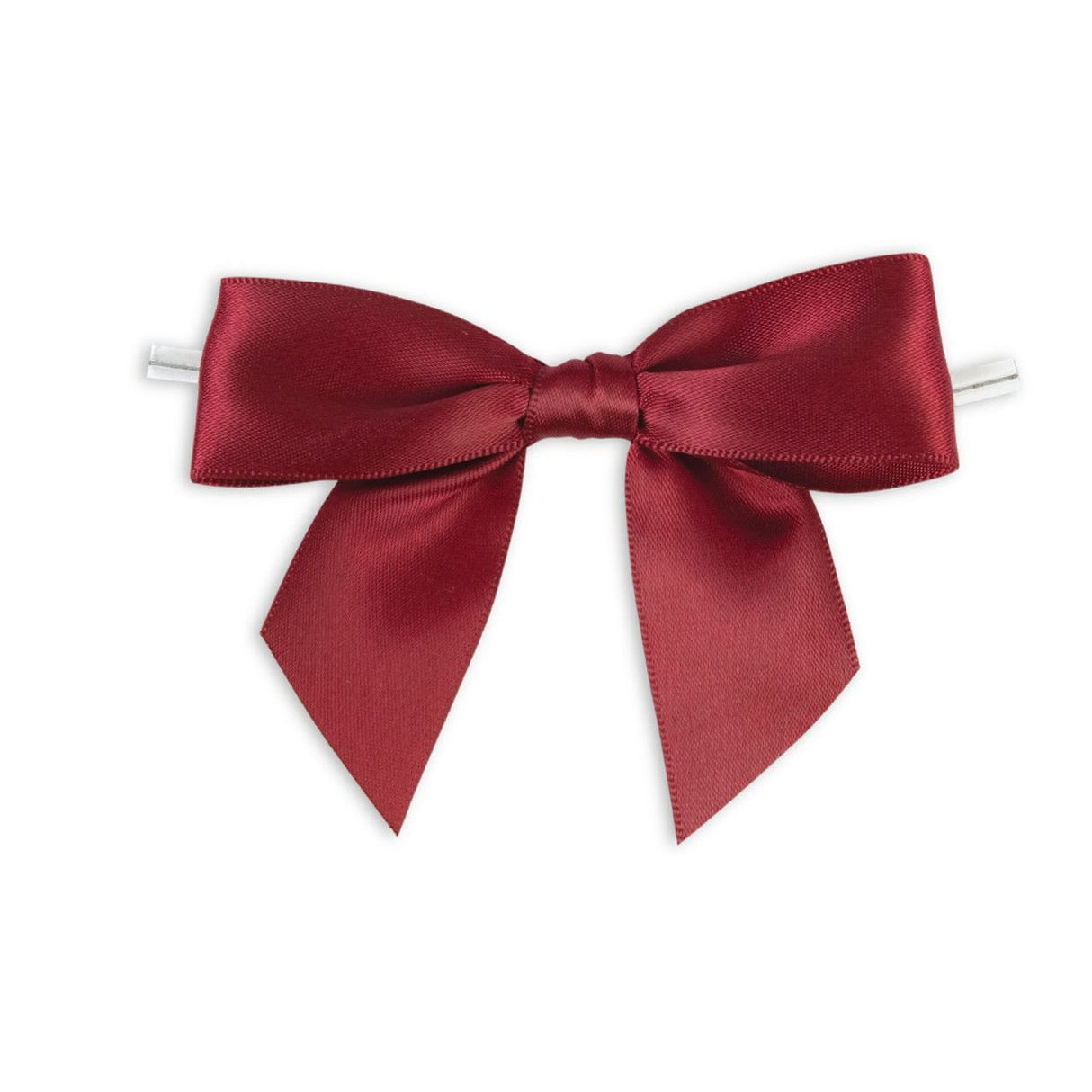 Burgundy - Bow with Twist Tie - 3-1/2" Width Bow - 4" Twist Tie