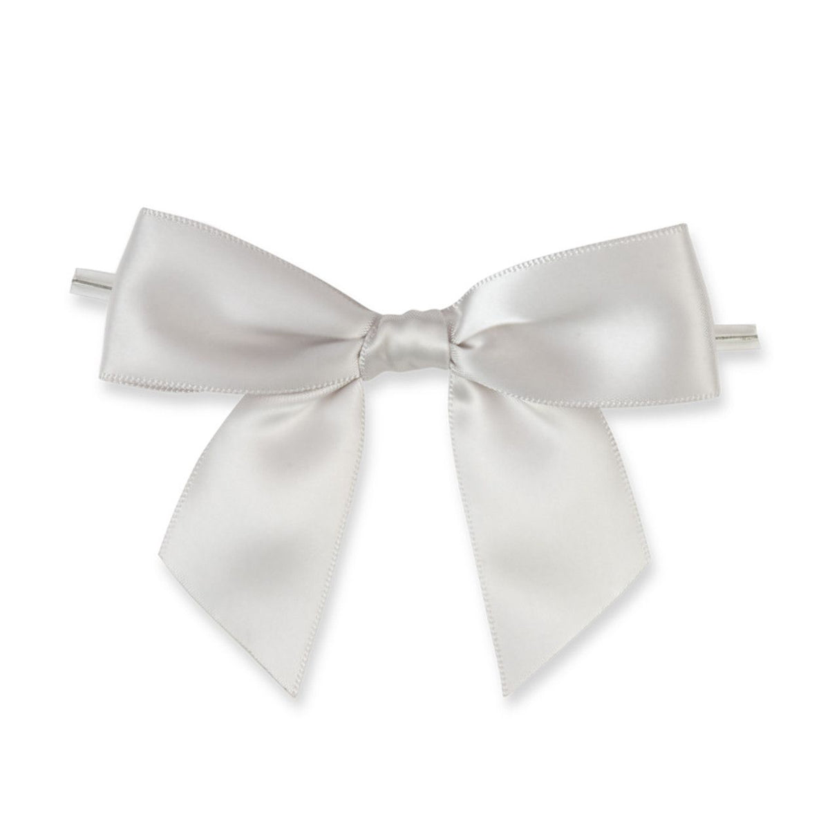 Pewter - Bow with Twist Tie - 3-1/2" Width Bow - 4" Twist Tie